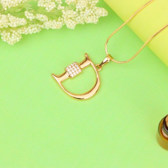 "Rose Gold Plated D Initial Pendant with Sparkling Crystal Detail, XPPT1415 - Picture 13 of 13